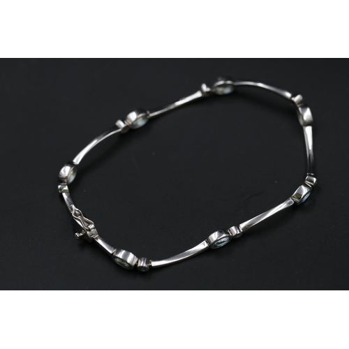 339 - White Gold Diamond & Aquamarine Bracelet