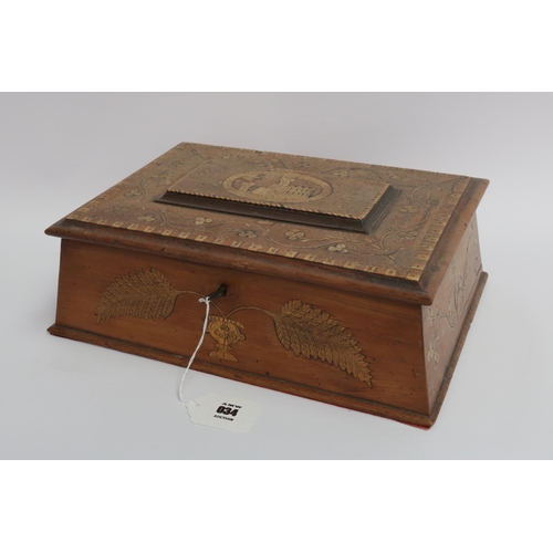 34 - Complete with contents, an Ornate Victorian Sewing Box dated 1861 Killarney Lakes, and the name of t... 