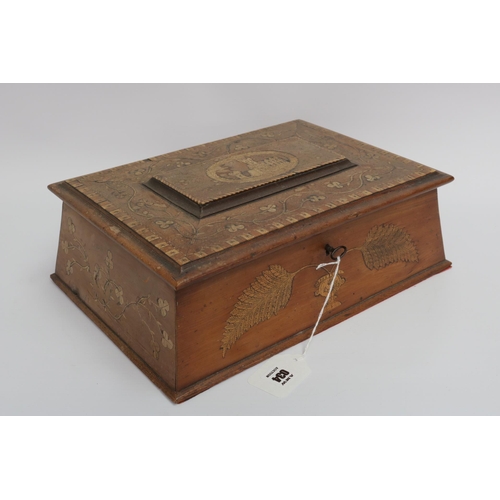 34 - Complete with contents, an Ornate Victorian Sewing Box dated 1861 Killarney Lakes, and the name of t... 