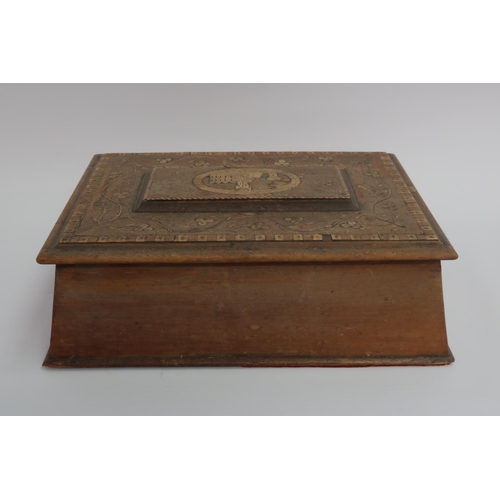 34 - Complete with contents, an Ornate Victorian Sewing Box dated 1861 Killarney Lakes, and the name of t... 