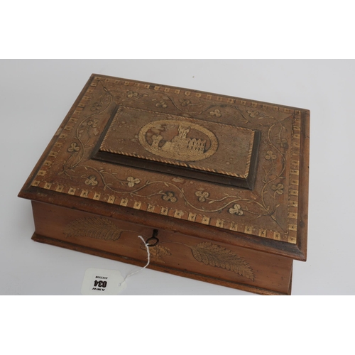 34 - Complete with contents, an Ornate Victorian Sewing Box dated 1861 Killarney Lakes, and the name of t... 