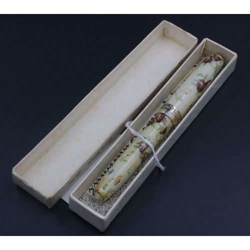 43 - Conway Stewart Number 22 Floral Fountain Pen 14ct Gold nib. In original box with guarantee paperwork... 