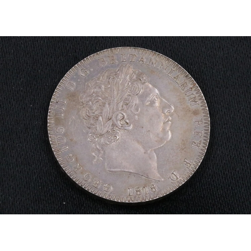 49 - George III silver Crown 1818 Coin