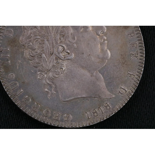 49 - George III silver Crown 1818 Coin