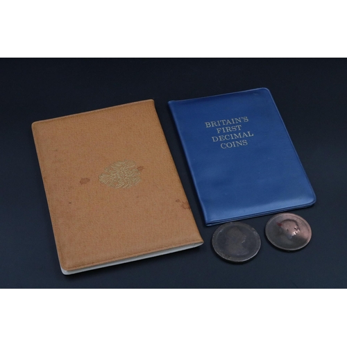 51 - 2 X Georgian Copper Coins - 1x Decimal Coin Set (Blue Case), 1 x 1967 Year Set