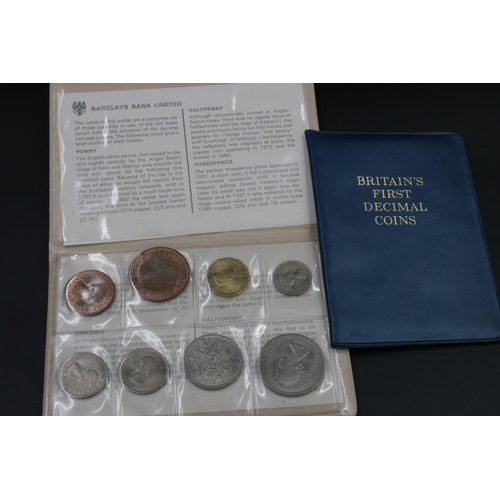 51 - 2 X Georgian Copper Coins - 1x Decimal Coin Set (Blue Case), 1 x 1967 Year Set