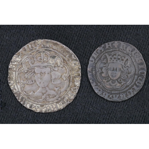 54 - Henry VI Groat & Halfgroat both annulet issue. (London & Calaise)