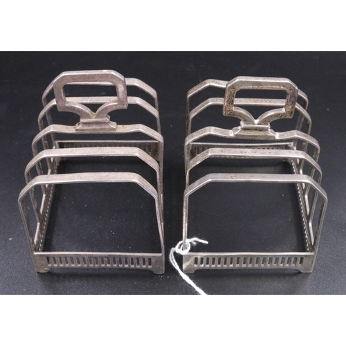 6 - A Pair of Silver Mappin & Webb Toast Racks dated 1922