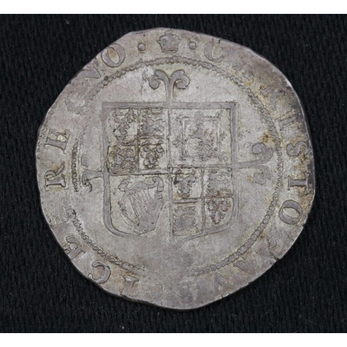 65 - Charles II Hammered Issue Shilling MM Crown Coin