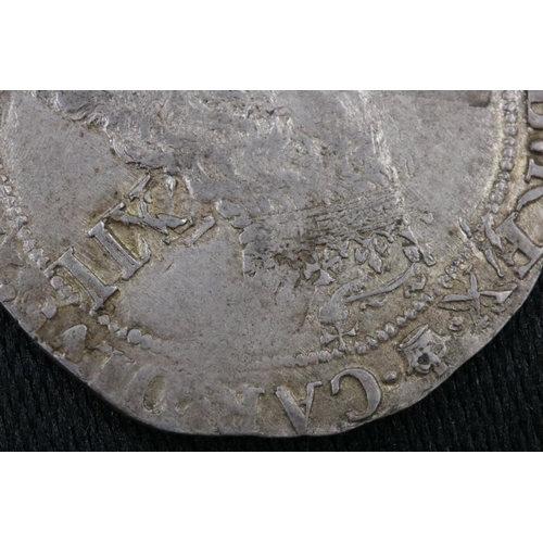 65 - Charles II Hammered Issue Shilling MM Crown Coin