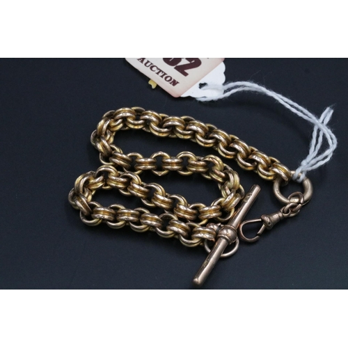 82 - 9CT Gold (Thick Link) Gentlemans Watch Chain 20.85 Grams