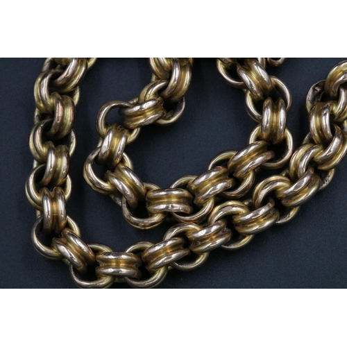 82 - 9CT Gold (Thick Link) Gentlemans Watch Chain 20.85 Grams