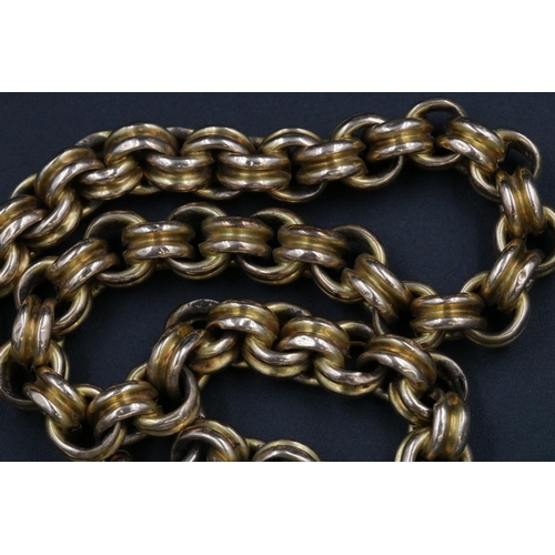 82 - 9CT Gold (Thick Link) Gentlemans Watch Chain 20.85 Grams