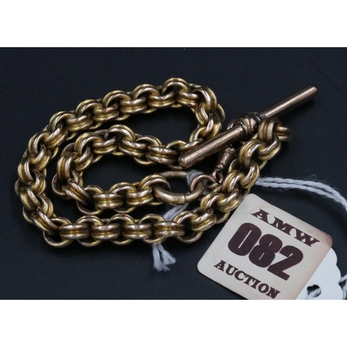 82 - 9CT Gold (Thick Link) Gentlemans Watch Chain 20.85 Grams