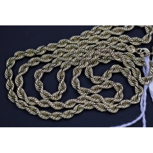 85 - 9CT Gold Ladies Rope Necklace 4.85 Grams