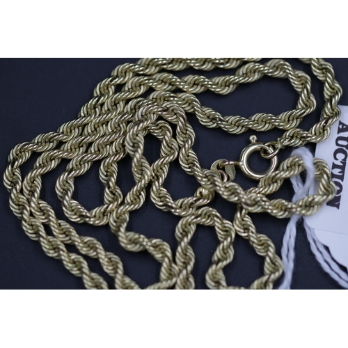 85 - 9CT Gold Ladies Rope Necklace 4.85 Grams