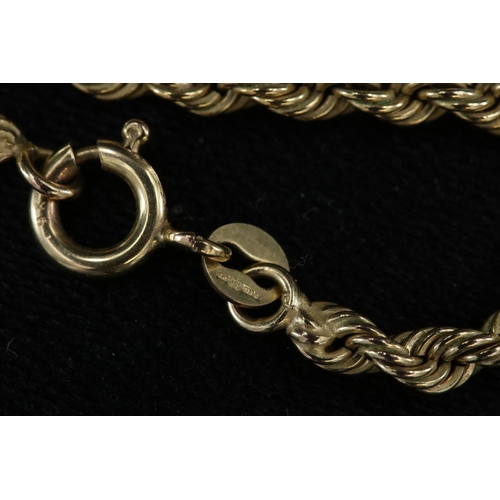 85 - 9CT Gold Ladies Rope Necklace 4.85 Grams