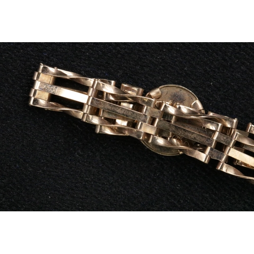 87 - 9CT Gold Ladies Gate Bracelet 4.18 Grams