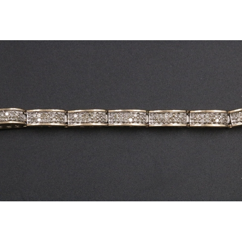 88 - 9CT Gold Ladies Gold & Diamond Bracelet 12.39 Grams