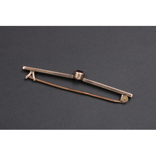 89 - 9CT Gold Tie Pin With Coloured Stone 1.9 Grams