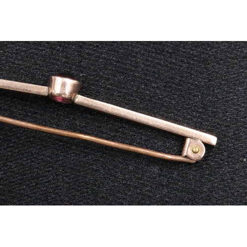 89 - 9CT Gold Tie Pin With Coloured Stone 1.9 Grams