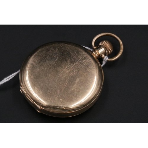 90 - Gold Plated Waltham Pocket Watch Half Hunter Fully Working