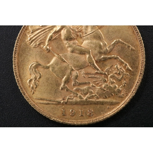 99 - 1913 George V Gold Half Sovereign