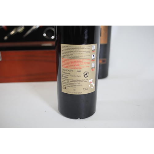 11 - Two Bottles of Tuscany Toscana Rosso 2005. Both in Original Wooden Cases