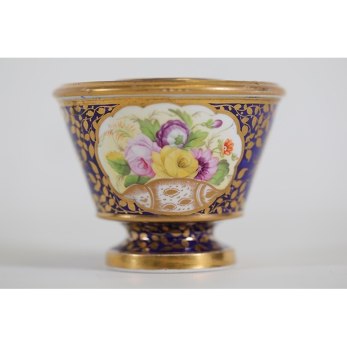 130 - Antique Sevres blue and gilt hand painted inkwell, in excellent condition (no damage)