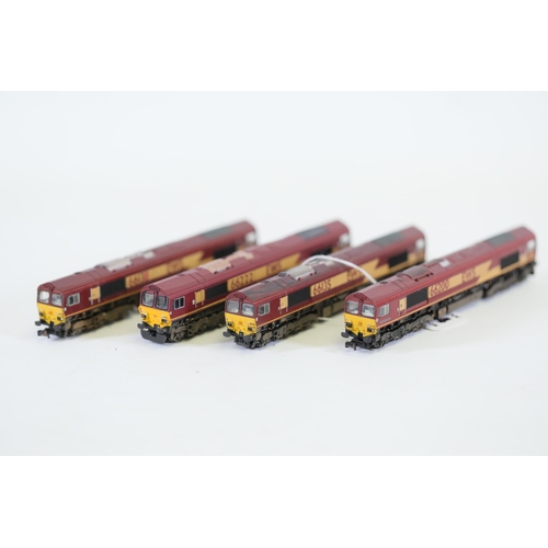 154 - 3 Bachman locomotives numbers are 66135 EWS 66200 EWS 66138 EWS and the dapol one is 66222 all do no... 