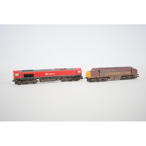 155 - 2 Locomotives 1 Bachmann DB Schenker 66152 and 1 Grafar EW&S 37411 no boxed N gauge