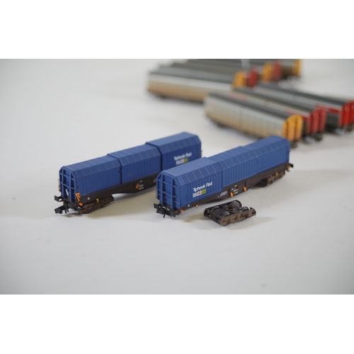 170 - 12 N gauge freight trains made by Dapol And bachmann 11 of these trains are in good condition 1 of t... 