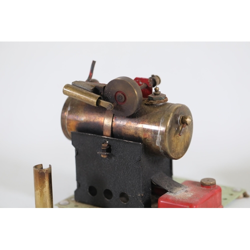 177 - Bowman steam stationary engine model pw 202 in box and small motor unit and instructions on how to u... 