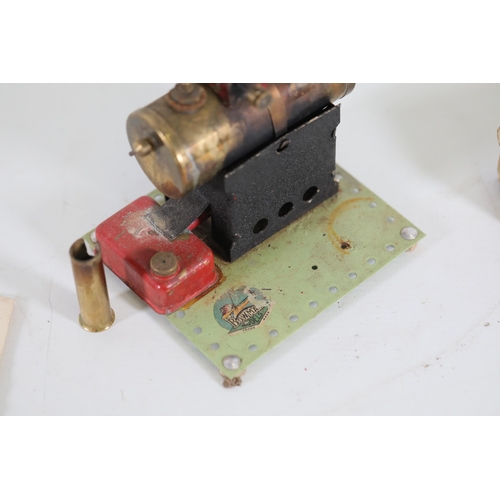 177 - Bowman steam stationary engine model pw 202 in box and small motor unit and instructions on how to u... 