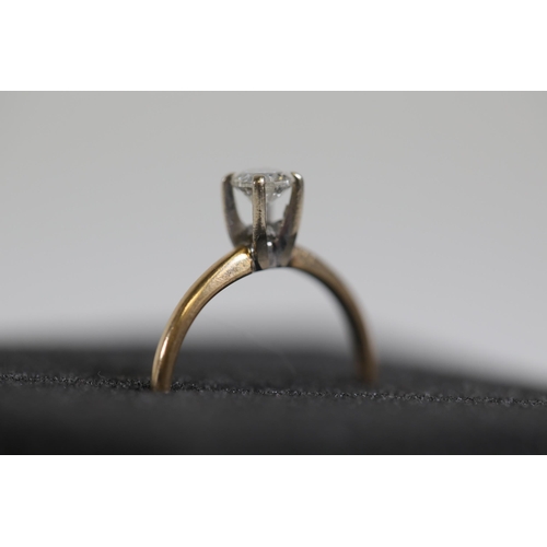 183 - Diamond solitaire Ring set in 14ct yellow gold Ring Size L