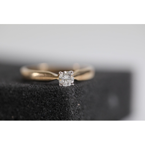 184 - A Diamond solitaire ring set in 9ct yellow gold ring size between M and N