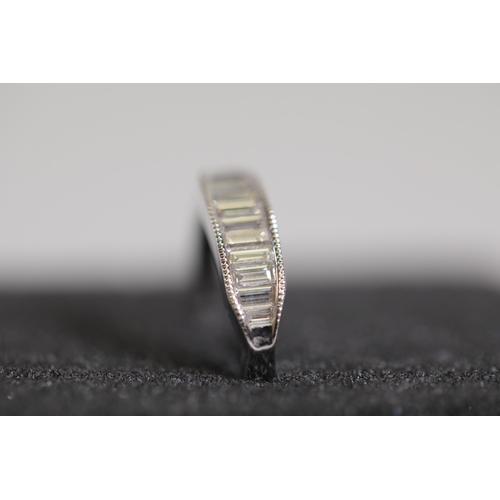 193 - Baguette cut diamond ring in 18ct white gold size N