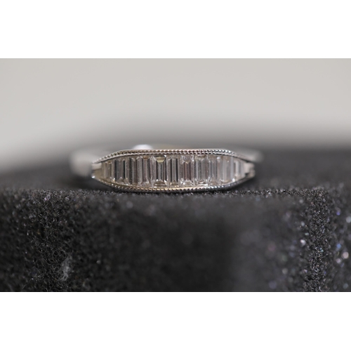 193 - Baguette cut diamond ring in 18ct white gold size N