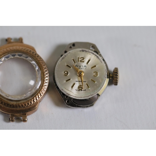 203 - A 9ct gold ladies watch full weight including working parts = 6.52 grams