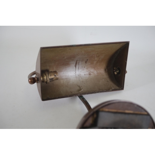 209 - An original heavy brass and copper bankers lamp (A/F) needs a clean and rewiring.