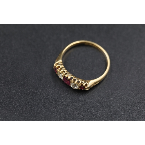 26 - Antique diamond and ruby ring Circa 1900 18ct yellow gold Ring size is O