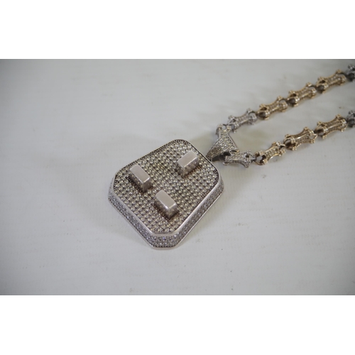 260 - ICEJEWLZ Pendant in the shape of a 13amp Plug  covered on the front and sides with general glitterin... 