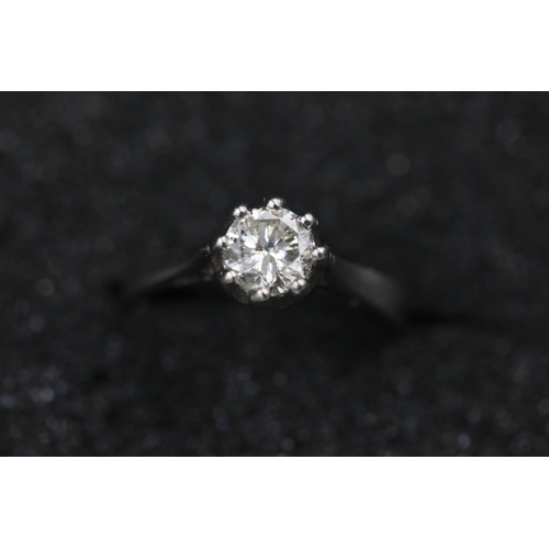 27 - 0.75ct Diamond solitaire Ring 9ct White gold ring size is half way between N and O