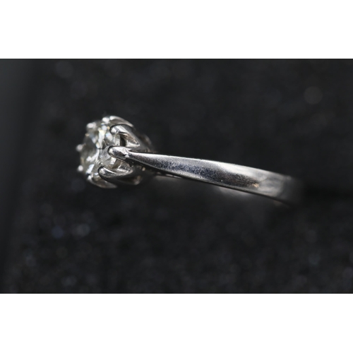 27 - 0.75ct Diamond solitaire Ring 9ct White gold ring size is half way between N and O