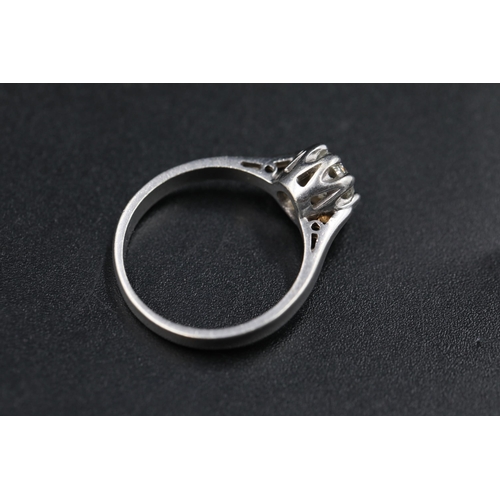 27 - 0.75ct Diamond solitaire Ring 9ct White gold ring size is half way between N and O