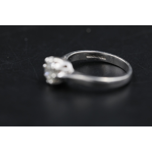 27 - 0.75ct Diamond solitaire Ring 9ct White gold ring size is half way between N and O