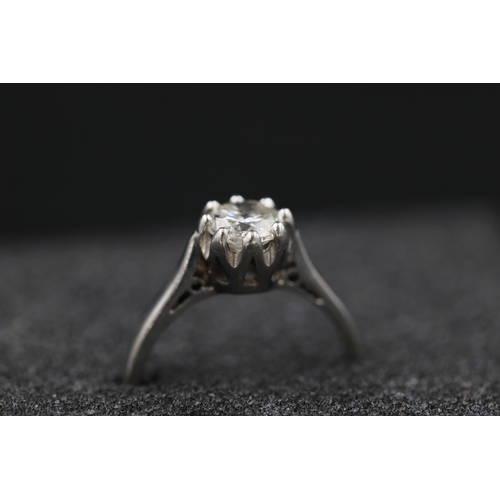 27 - 0.75ct Diamond solitaire Ring 9ct White gold ring size is half way between N and O