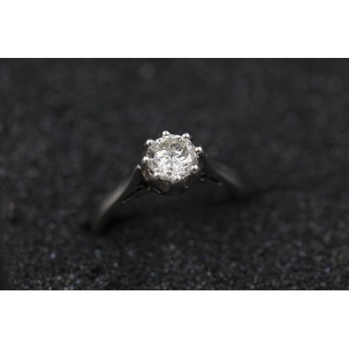 27 - 0.75ct Diamond solitaire Ring 9ct White gold ring size is half way between N and O