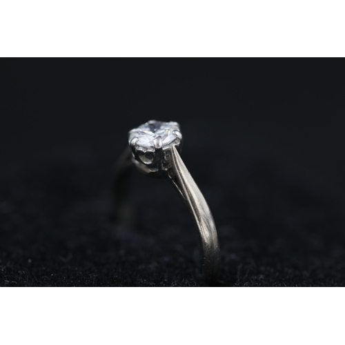 29 - 0.5ct Diamond solitaire Ring Set in 18ct White gold Ring size is half way between K and L (this item... 