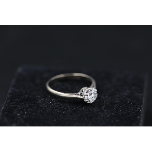 29 - 0.5ct Diamond solitaire Ring Set in 18ct White gold Ring size is half way between K and L (this item... 